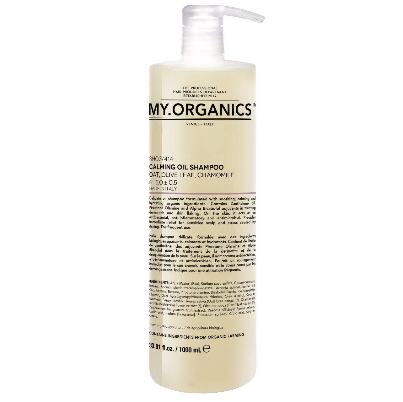 CALMING OIL Shampoo - Oat, Olive Leaf and Chamomile