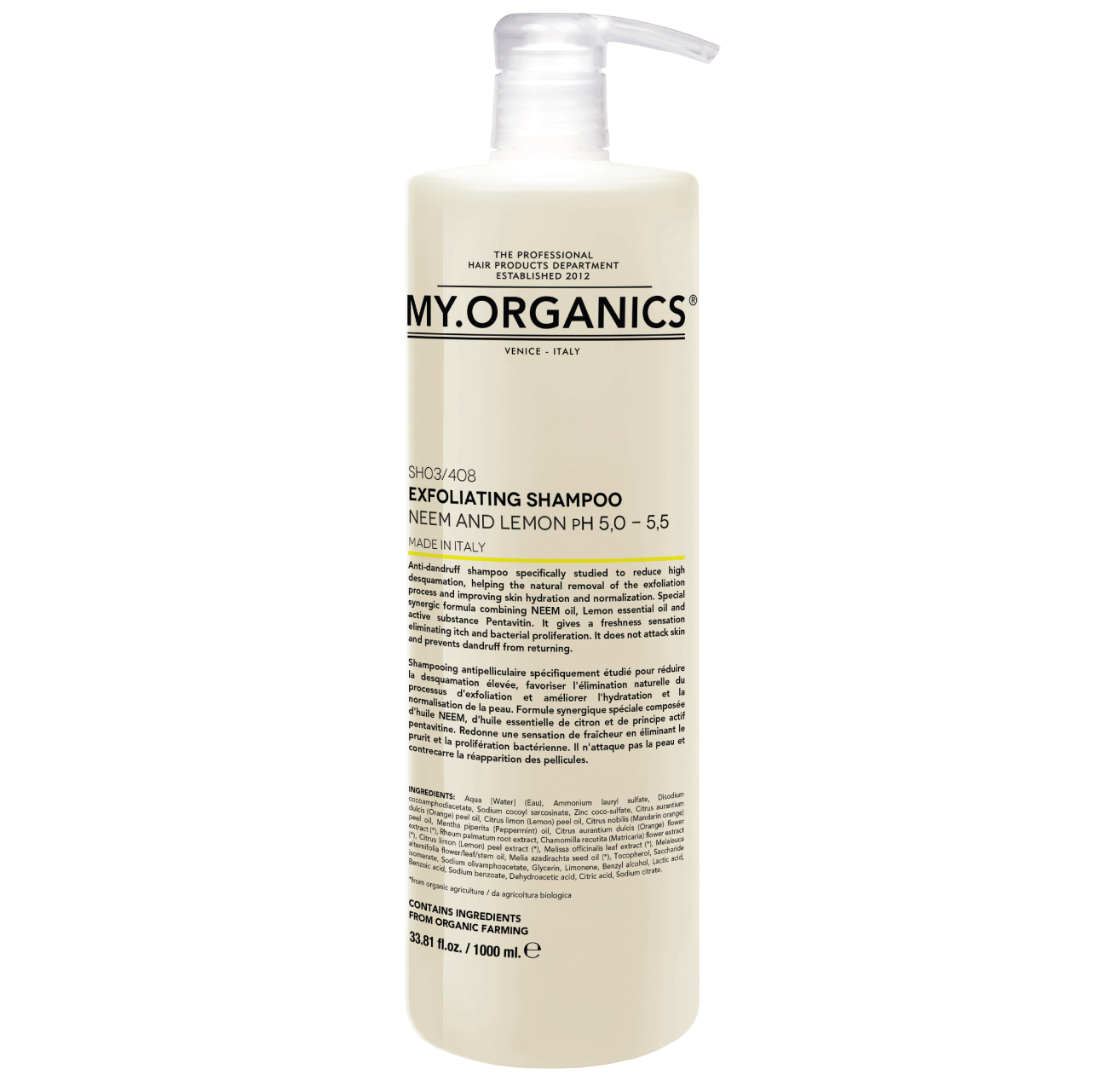 EXFOLIATING Shampoo - Neem oil and Lemon